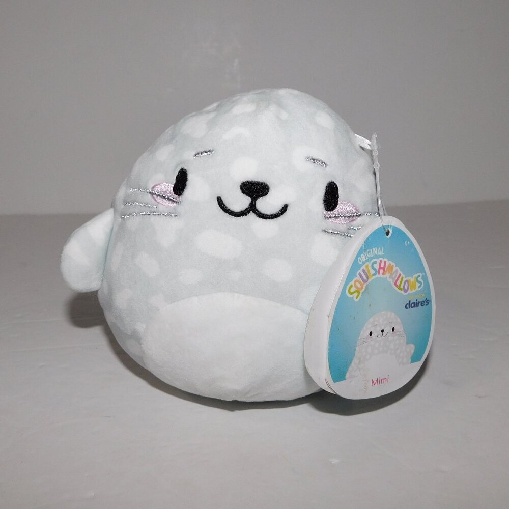 Kellytoy Squishmallows Mimi 5" Gray White Spotted Seal Claire's Exclusive NEW